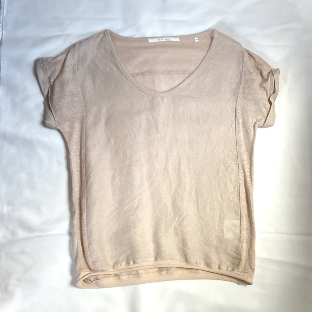 YAYA Women 100% Linen Short Sleeve Top